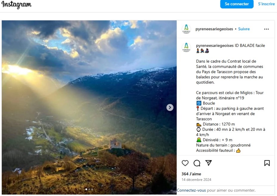 Post instagram sur le Topoguide