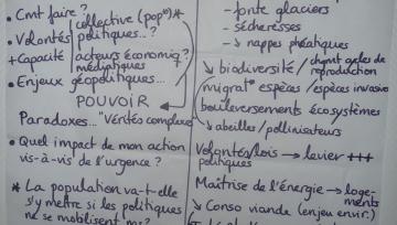 Exemple d'une production "doutes & certitudes" réalisée lors de l'atelier climat, RRESE 2018