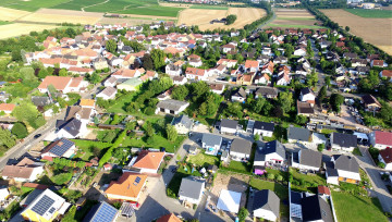 banlieue pavillonaire vue d'avion