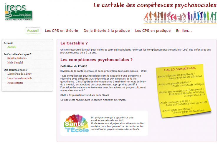 Le cartable des compétences psychosociales