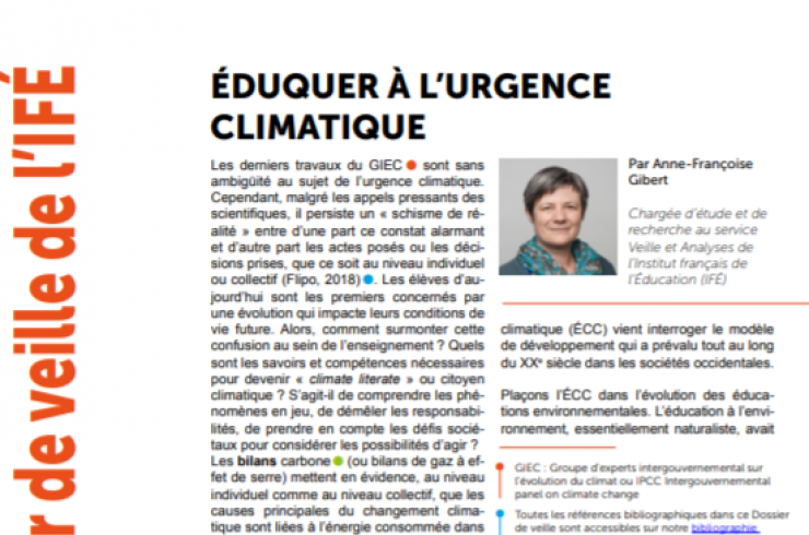 Eduquer à l'urgence climatique