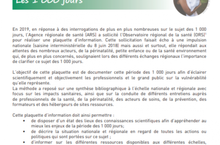 Santé périnatale et environnement : La période des mille jours