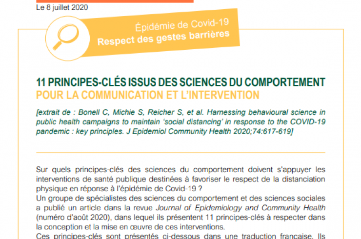 11 principes clés issus des sciences du comportement pour la communication et l'intervention