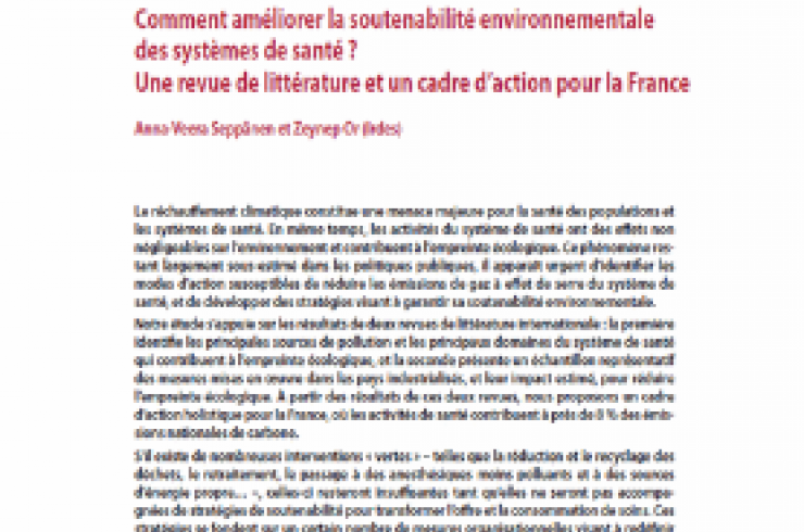 Questions d'économie de la santé 278